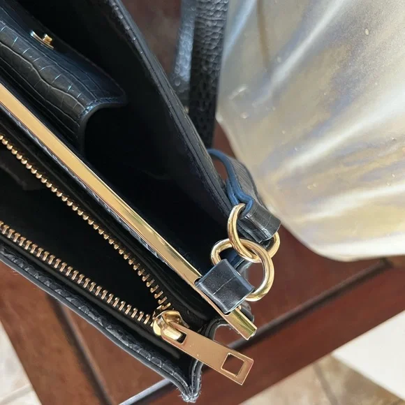 A NEW DAY Gray Croc with Gold Details Crossbody Bag - Picture 12 of 16